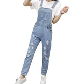 Damen zerrissene Jeans Overall